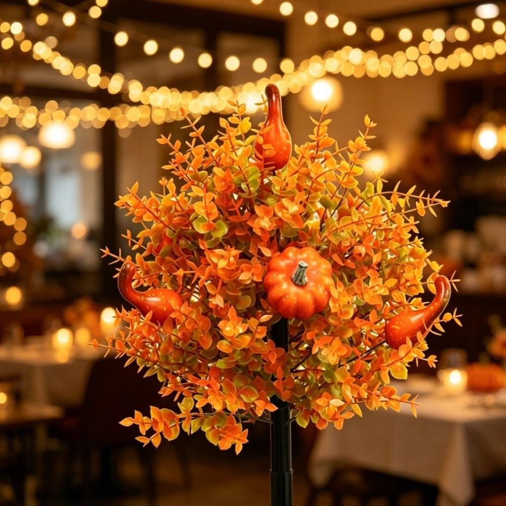 Weatherproof Artificial Eucalyptus Pumpkin Stakes Plastic Eucalyptus Flower Stakes Yard