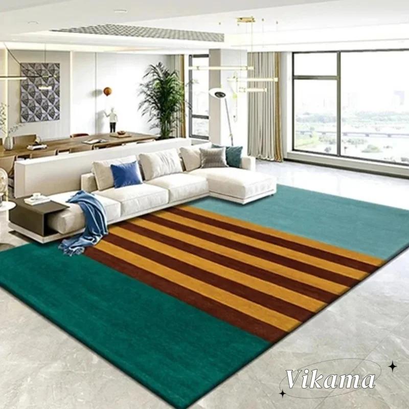 Модные полосатые ковры большой площади, легкие роскошные, для гостиной, спальни, комнатного декора, напольные коврики, противоскользящий, моющийся коврик для пола