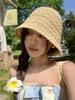 Соломенная шляпа женская новые летние модели показывает лицо маленькая приморская шляпа-ведро солнцезащитная универсальная шляпа-ведро для прогулок шляпа-таз