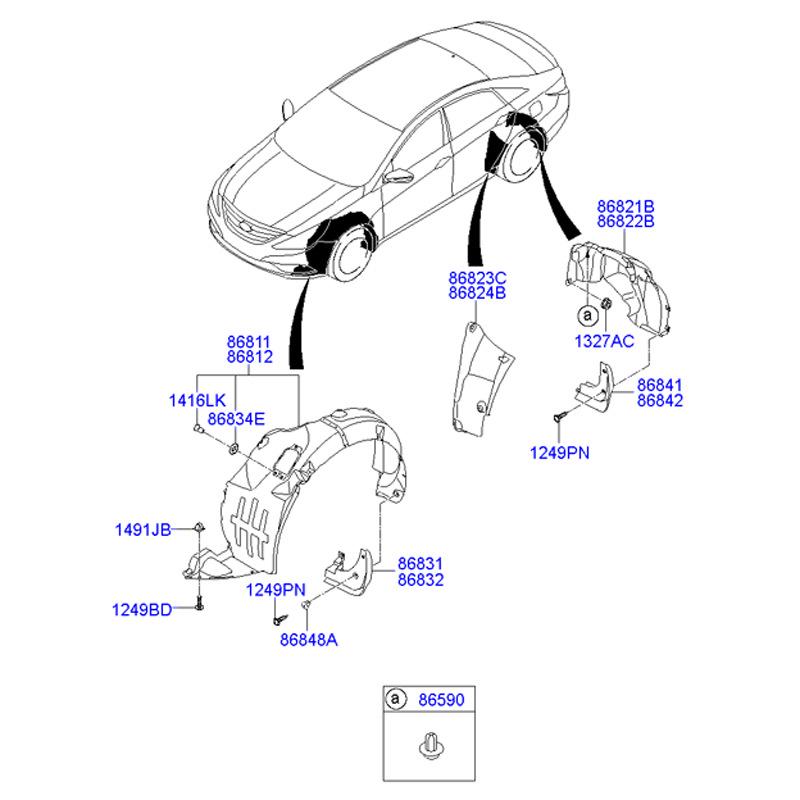Крыло для Hyundai Sonata NF/i45 2010-2013 (8-е поколение) 86841-3S000