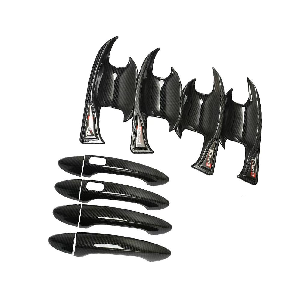 Door Bowl Handle Cover For Chirey Fownix Tiggo 8 Pro DR 7.0 -2025 Carbon Fiber Silver Cars Accessories Exterior Styling