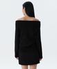 MUSINSA STANDARD WOMAN Women'S Turn Down Off-Shoulder Knit [Black]