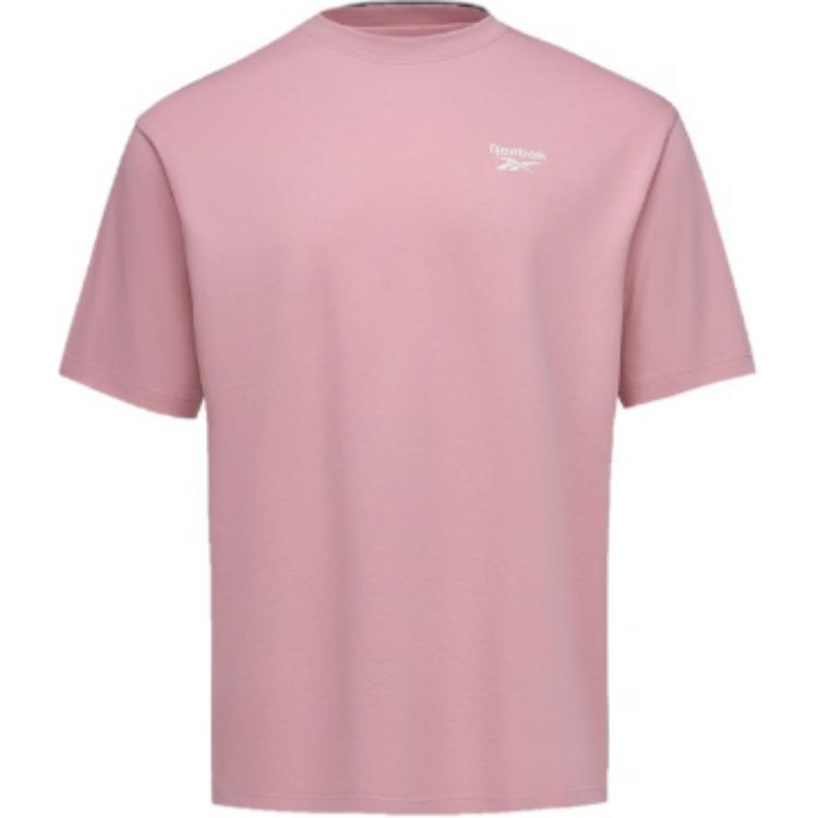 Reebok Классическая ретро повседневная удобная модная футболка с круглым вырезом и коротким рукавом унисекс топы светло-розового цвета 24SRM431UGF2
