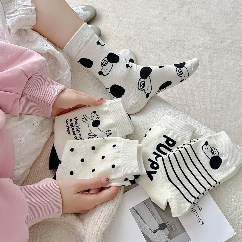 Harajuku Vintage женские носки осень зима новые трикотажные хлопковые эластичные длинные носки женские японские милые носки в горошек Kawaii Sox