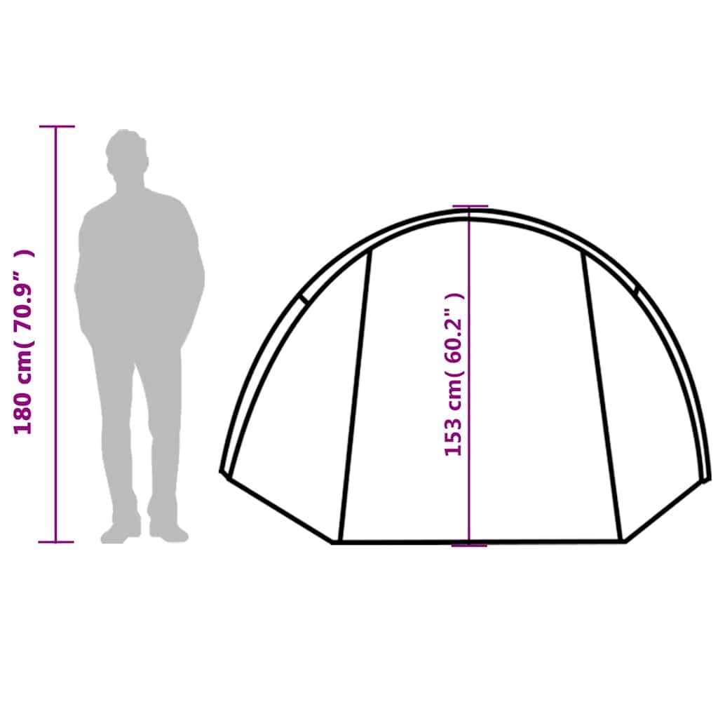 Tunnel Tent for 4 Persons Green Waterproof