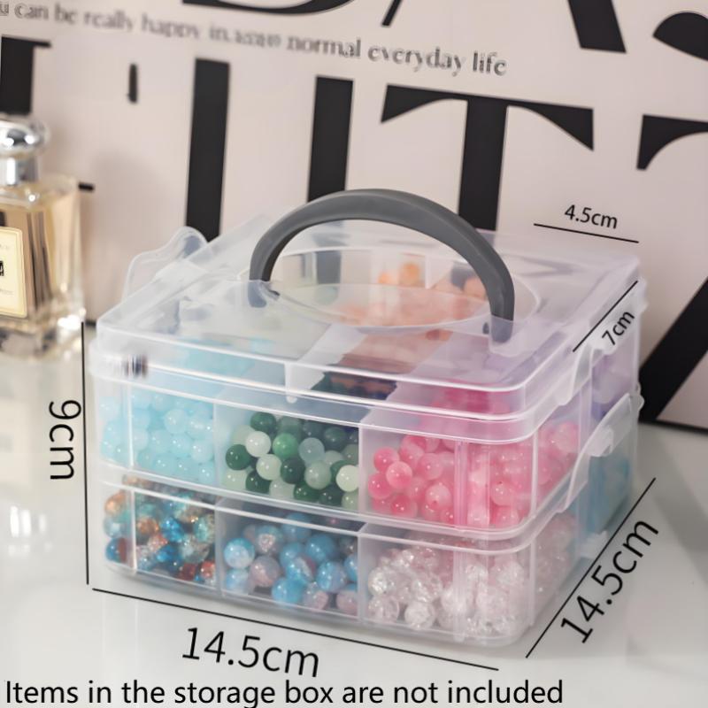 3 Tier 18-Grid Transparent Adjustable Stackable Compartment Slot Plastic Storage Box For Organizing Toys Jewelry Accessories