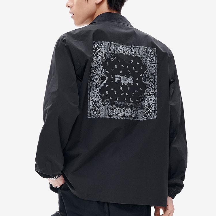 Fila Fusion Уличный Спортивный Повседневный Свободный Плетеная Рубашка Куртка Мужские куртки Глубокий-Черный T11M221702FBK