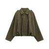 2025 Spring/Summer Women's Suede Lapel Bomber Jacket