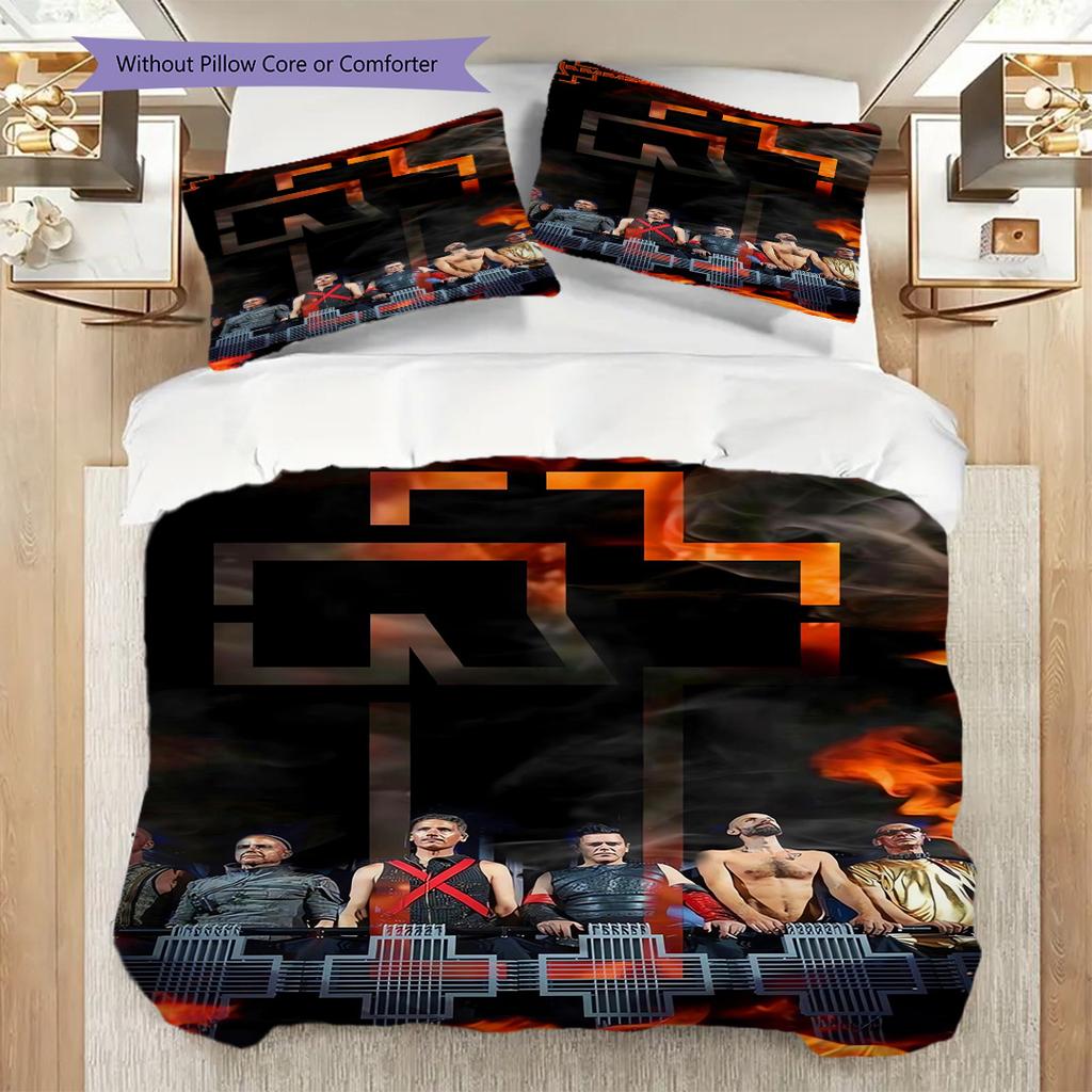 Rock Band Performance Theme Three-piece set (1 * duvet cover + 2 * pillowcase, without core) 2D Flat Soft and comfortable Bedding set