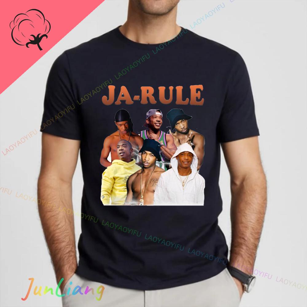 Ja Rule Mens Clothing Retro Rap Singer Mens Shirts Graphic Tee Unisex 100 Cotton Fans Gift Harajuku Y2k Clothes Shirt Tshirts