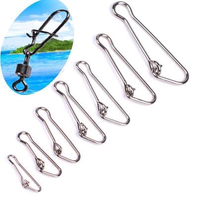 High Quality Line Tackle Safety Pin Connector Fast Clip Lock Barrel Swivel Fishing Hanging Snap