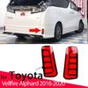 1 пара динамических указателей поворота, светодиодный отражатель, задняя противотуманная фара, задний бампер, стоп-сигнал для Toyota Alphard Vellfire 2016-