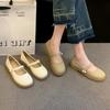 Французские кожаные туфли Мэри Джейн, женская модель весна-осень 2025, туфли для ношения с юбкой, женские туфли для вечернего выхода, легкий ветерок.
