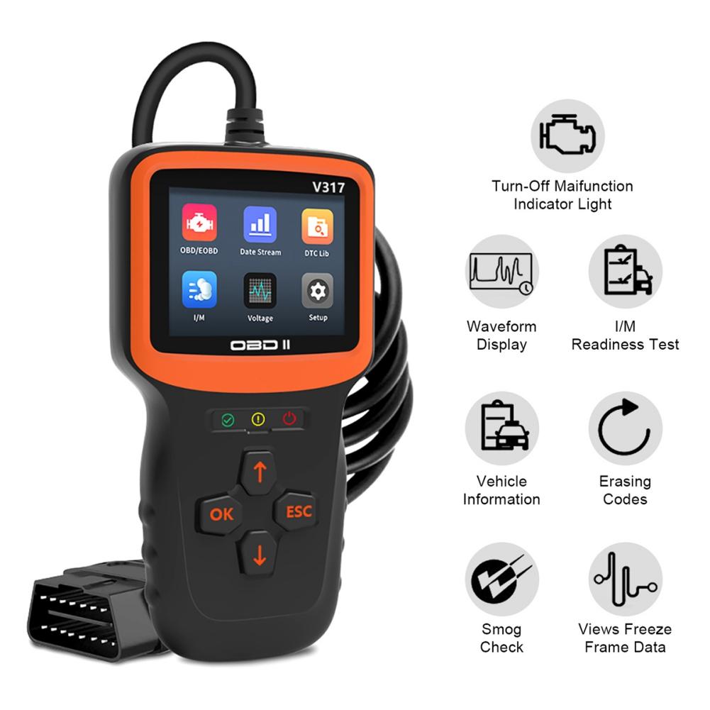 Сканер OBD2 Считыватель кодов OBD и инструменты сканирования Автомобильный диагностический сканер двигателя для всех автомобилей с протоколом OBDII
