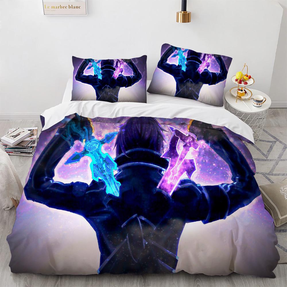 Постельное белье Sword Art Online Аниме Пододеяльники Кинг Квин Двуспальный Односпальный Размер Взрослые Дети Постельное белье Односпальный Двуспальный Размер Декор Дом