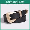 Geometric Pattern Pu Leather Belt With Needle Buckle For Women Fashion Spring