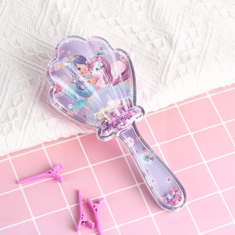 3D Dream Colorful Princess Shell Underwater World Girl Comb for Kids Gift Massage Hair Brushes for Toddler Baby Hair Care