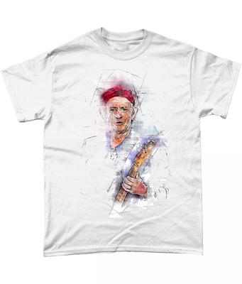 Кит Ричардс Цветной Эскиз Футболка Rolling Stones Кит Ричардс Ронни Вуд
