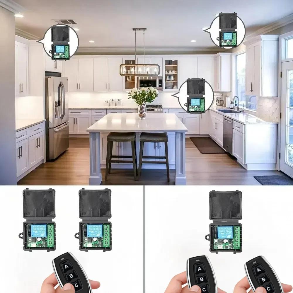 433Mhz Universal Wireless Remote Control Switch DC 12V 10A Relay Mini Receiver 3CH Remote Control For Home Led Light Lamp