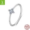 Lucky Clover Mozzarella Diamond Ring Wedding Ring, Exquisite Versatile S925 Sterling Silver Ring Jewelry