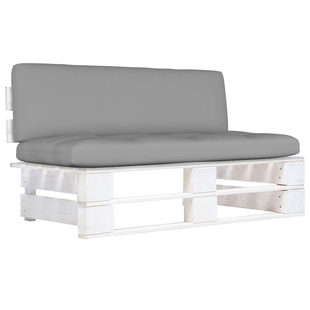 Outdoor Center Sofa Pallet Design Pressure Treated Pine Wood White