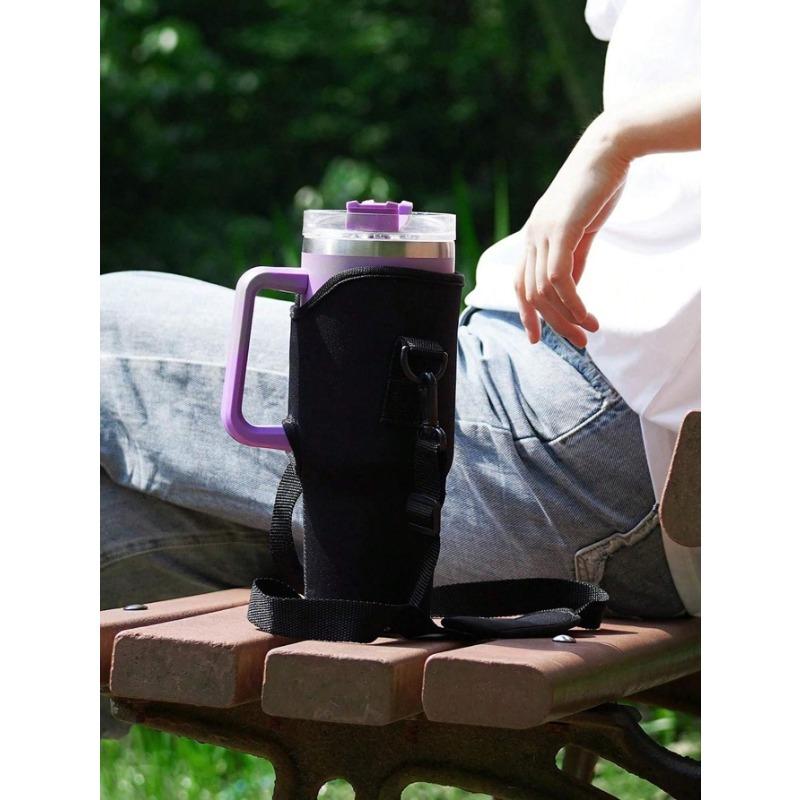 1 шт. Чехол для тамблера 40 унций, Крышка/Хранение/Организация для чашки, Крышка для чашки из материала для дайвинга, Защитный чехол для чашки с ручкой для автомобиля, Регулируемый ремень с диагональной лямкой