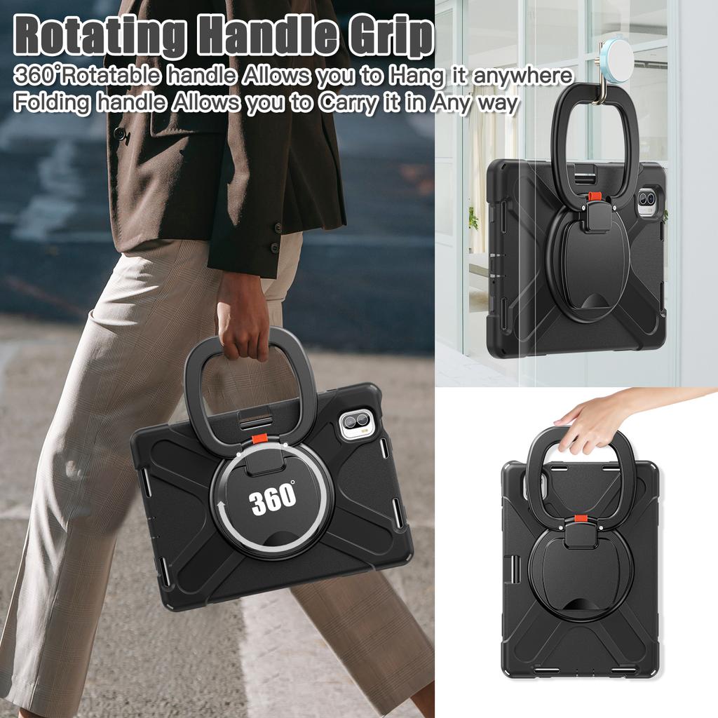 Чехол для Xiaomi Pad 5, прочный защитный чехол для ПК + силиконовый чехол для планшета с вращающейся подставкой