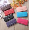 Fashion Personality Women Solid Button Leather Hand Bag Long Wallet Purse