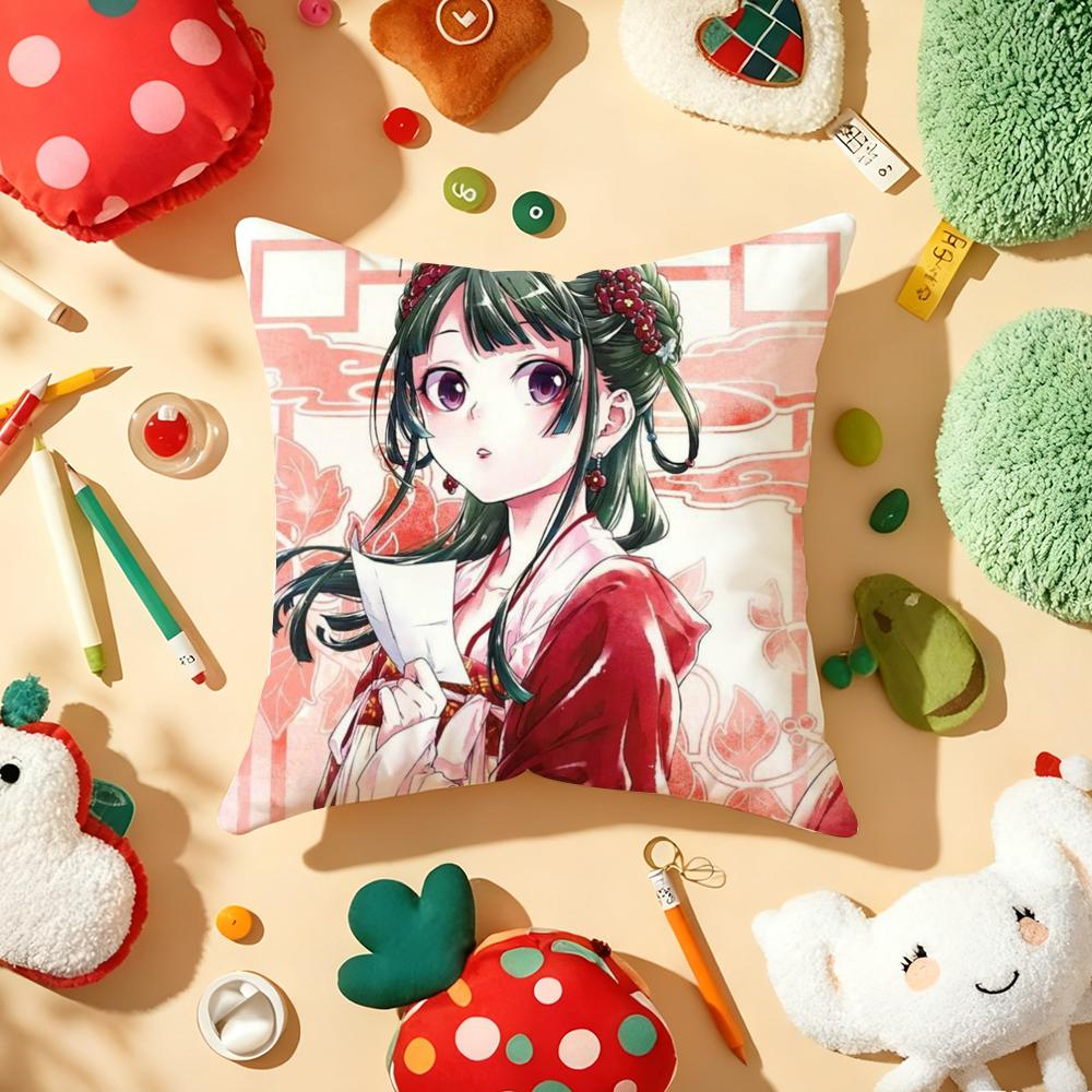 The AApothecary Diaries Maomao Cushion Cover Plush Fabric Soft DoubleSided Printed Sofa Warm Winter Home Gift Pillow Cover