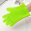 1 Pair Silicone Gloves Heat Resistant Oven Mitts with Quilted Liner Non-Slip Textured Grip Kitchen Gloves for BBQ Baking Cooking