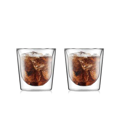 Стакан BODUM Glass Cup Tumbler SKAL Double Wall Glass 200ml Set of 2 Heat Retention Cold Retention Double Walled Heat Resistant Glass Safe For Microwave