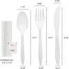 Individually Wrapped Plastic Cutlery Packets Silverware Kits White Fork Spoon Knife Napkin Salt Pepper 50 Sets