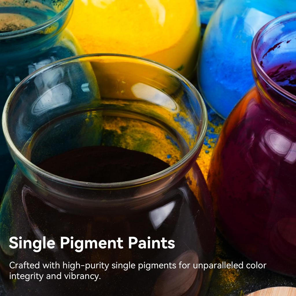 PHOENIX Набор профессиональных акварельных красок 24 цвета полукюветы Профессиональное качество Пигментные акварели в жестяной коробке с палитрой Компактный Портативный для путешествий