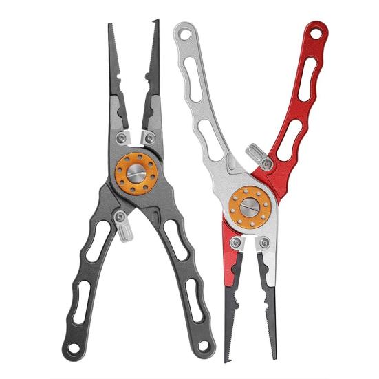 Плоскогубцы для рыбалки из алюминиевого сплава, эргономичная рукоятка, многофункциональный инструмент для открывания колец, резак для PE-лески, экстрактор крючков, ножницы для лески, рыболовные аксессуары