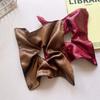 Korean Style Soft PU Scrunchies Elastic Retro Ponytail Holder Square Leather Hair Tie  Gifts