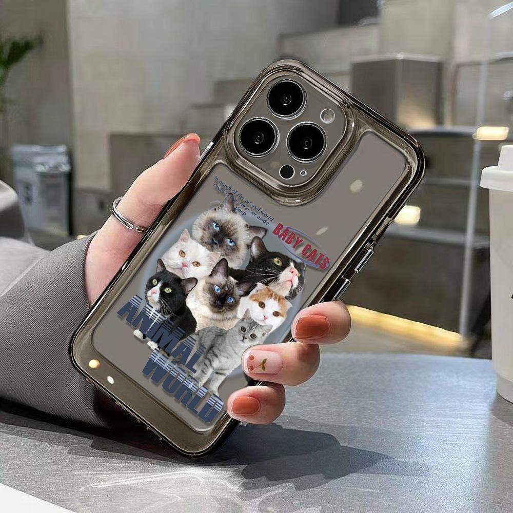 Чехол для телефона Cat для iPhone 13, чехлы для iPhone 11, 16 Pro Max, 14, 15, 12 XR, 13pro, 16pro, 16promax, 13promax, мягкие прозрачные чехлы из ТПУ, Fundas