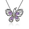 Original Designer Natural Garnet Butterfly Pendant, Luxurious and High-end 925 Silver Natural Gemstone Necklace Pendant