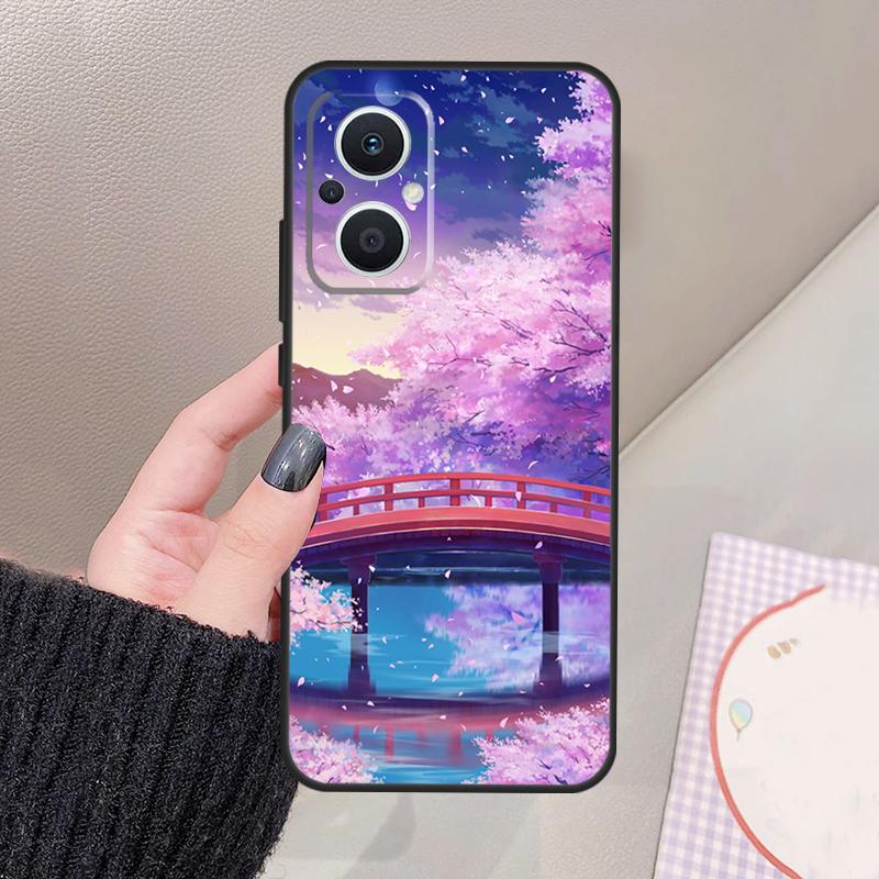 Чехол с цветами сакуры для OPPO Reno 12 F 11F 13F 14F 10 13 14 15 Pro 7 8 Lite Чехол для OPPO Find X8 X6 X5 X9 Pro