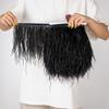 FeatherBeatiful 1 метр Черная отделка из страусиных перьев Ткань Боковая лента Отделка из страусиных перьев Одежда Свадебная лента с перьями Декор для шитья