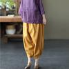 Брюки-фонарики M-XXXL, хлопковые льняные брюки, женские весенне-летние свободные брюки с эластичной резинкой на талии, однотонные повседневные брюки