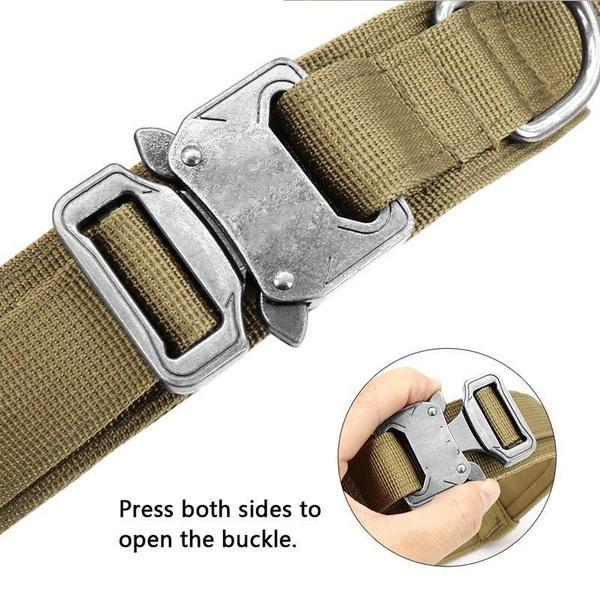 Adjustable Tactical Dog Collar Dog Leash Military Nylon Buckle with Control Handle for Dog Training