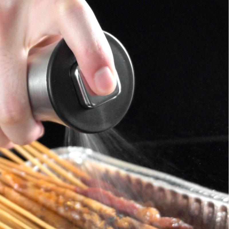 Бутылка-спрей из нержавеющей стали со стеклом, бутылка-спрей для масла, отжатая вручную, бутылка для контроля масла, кухонные принадлежности, здоровое питание