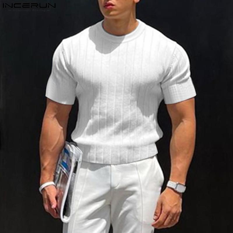 INCERUN Лето-весна, однотонные мужские тонкие топы