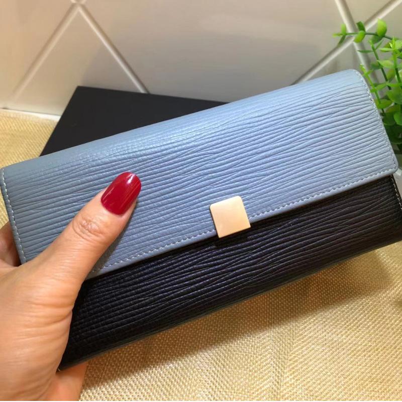 2025 Текстурированные Длинные Женские Кошельки Роскошный Кошелек-Клатч из Натуральной Кожи Двухцветный Кошелек Бифолд Брендовый Стиль Первый Слой Коровьей Кожи Кошелек Без Логотипа
