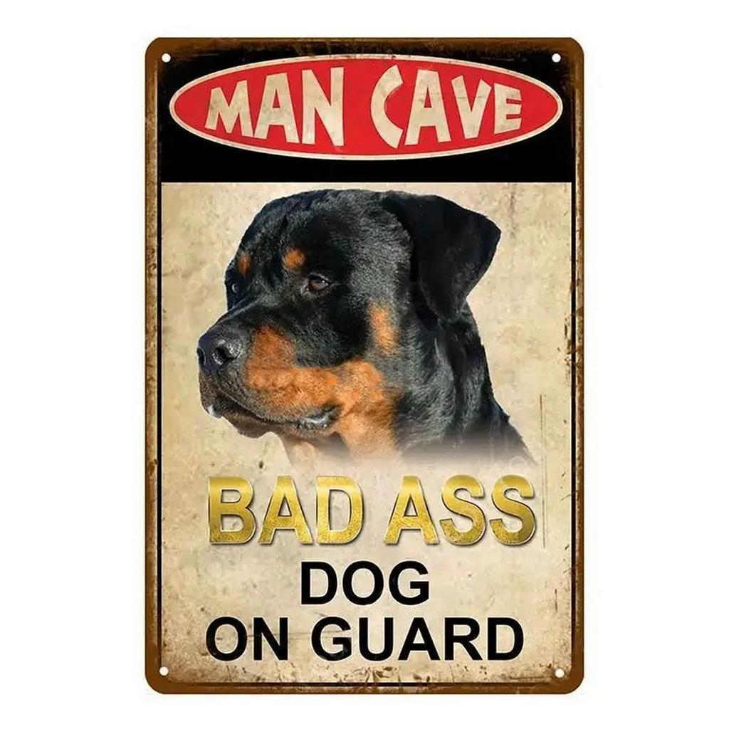 Decor Warning Vintage Metal Tin Signs Beware Dog Kisses Funny Poster Decor for Cafe Garage Bar Pub Club Man Cave Wall Decoration