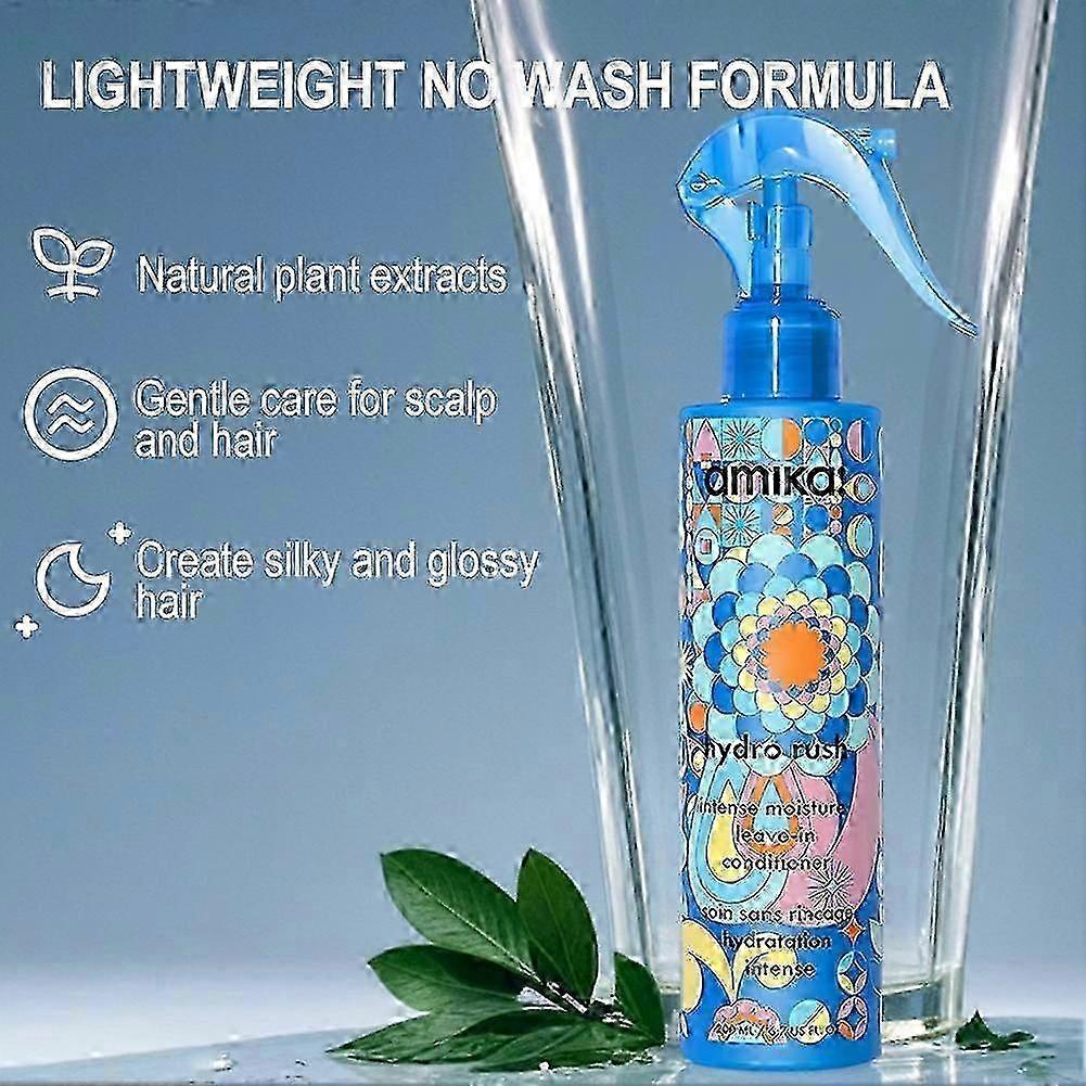1-3X Amika Hydro Rush Интенсивно увлажняющий несмываемый кондиционер, подходит для всех типов волос