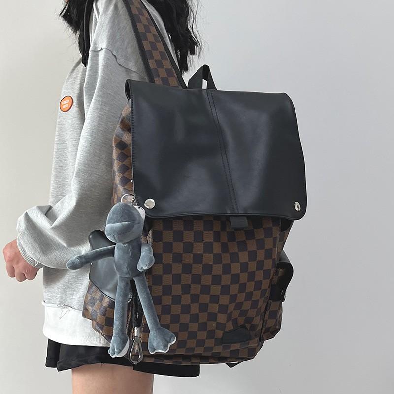 Tooling Style Backpack Male High School College Student Schoolbag Female Junior High School Student Large Capacity Soft Travel Computer Backpack Trend