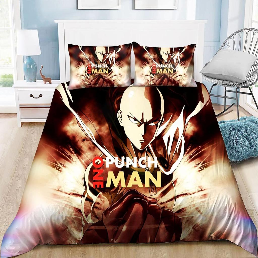Постельное белье One Punch-Man, Постельное белье с Сайтамой для взрослых и детей, Пододеяльник Punch-Man, Комплект постельного белья