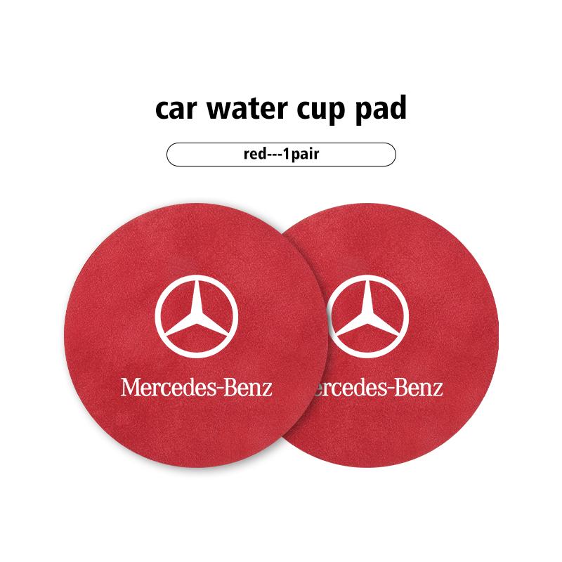 Car Coaster Cup Slot Pad Suede Anti-Slip Interior Water Cup Mat For Mercedes Benz AMG A C E S G Class W201 W210 W108 W204 W205 ZACDE1