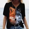 Летняя женская футболка Animal Wolf Clothing 3D Printed T Shirt